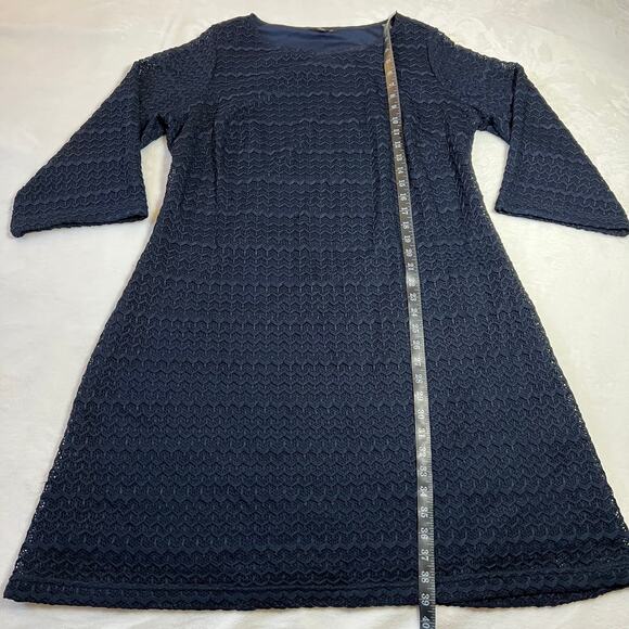 Sharagano Round Neck Lace A-Line Dress Size 16W Knee Length Party Minimalist - Picture 8 of 8